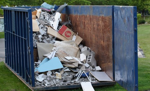Professional garage clearance team at work