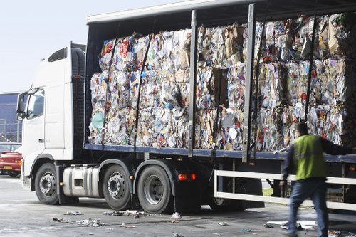 Recycling bins and waste segregation in a commercial setting